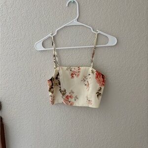 Windsor Floral Cream Crop Top